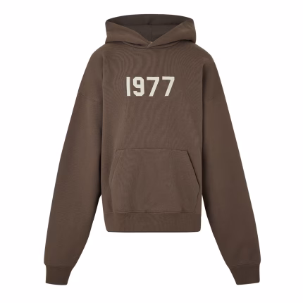 brown 1977 essentials hoodie