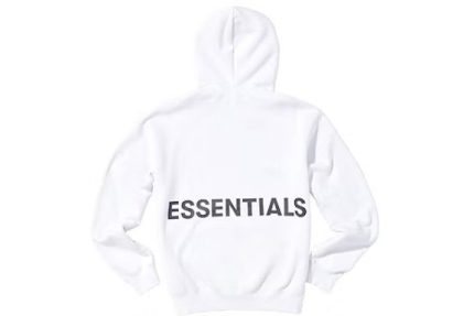 white essential hoodie
