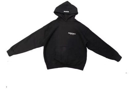 fear of god essentials black hoodie