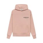 fear of god essentials pink hoodie