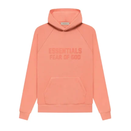 coral pink essentials hoodie